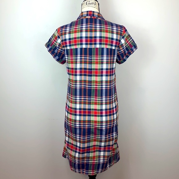 J. Crew Factory Madras Plaid Shirt Dress - Picture 4 of 6